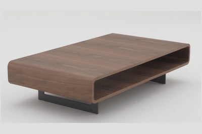 Flowwood Coffee Table with Shelf in Sleek Walnut