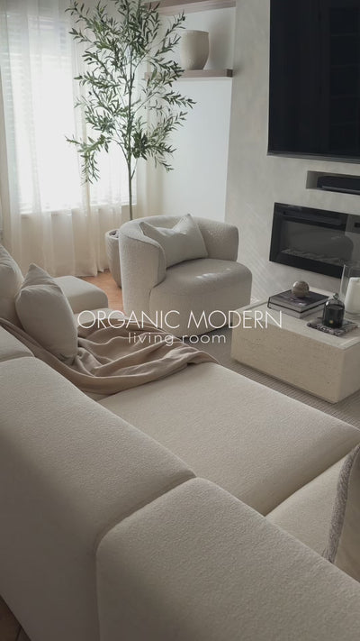 Mareta Oversized Convertible Modular Chenille-Cream Sofa In A Bright Living Room