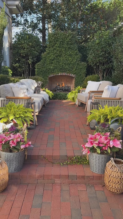 Featured Video of Moss Wood Grain Aluminum Outdoor Sofa Set