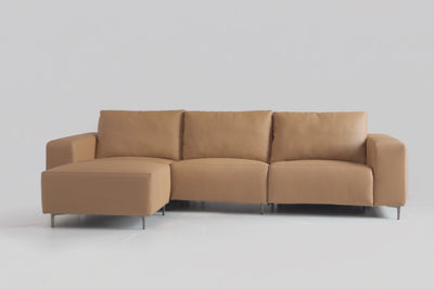 Virelo Reclining Sofa with Ottoman vegan leather brown 360 video