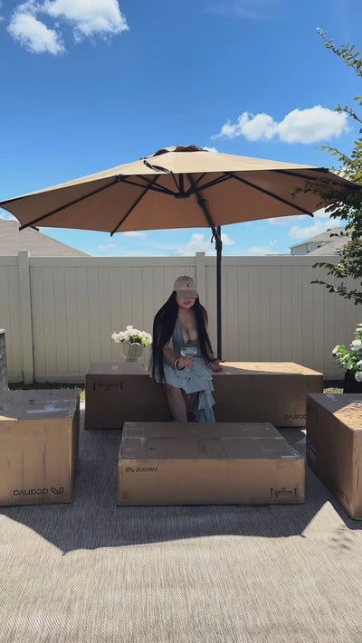 Featured video of the Ciela Modern Aluminum Outdoor Sofa Set with Cushions