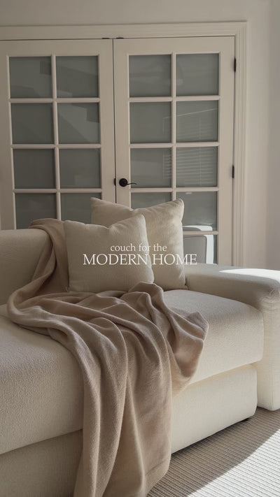Video of Mareta Oversized Convertible Modular Chenille-Cream Sofa 