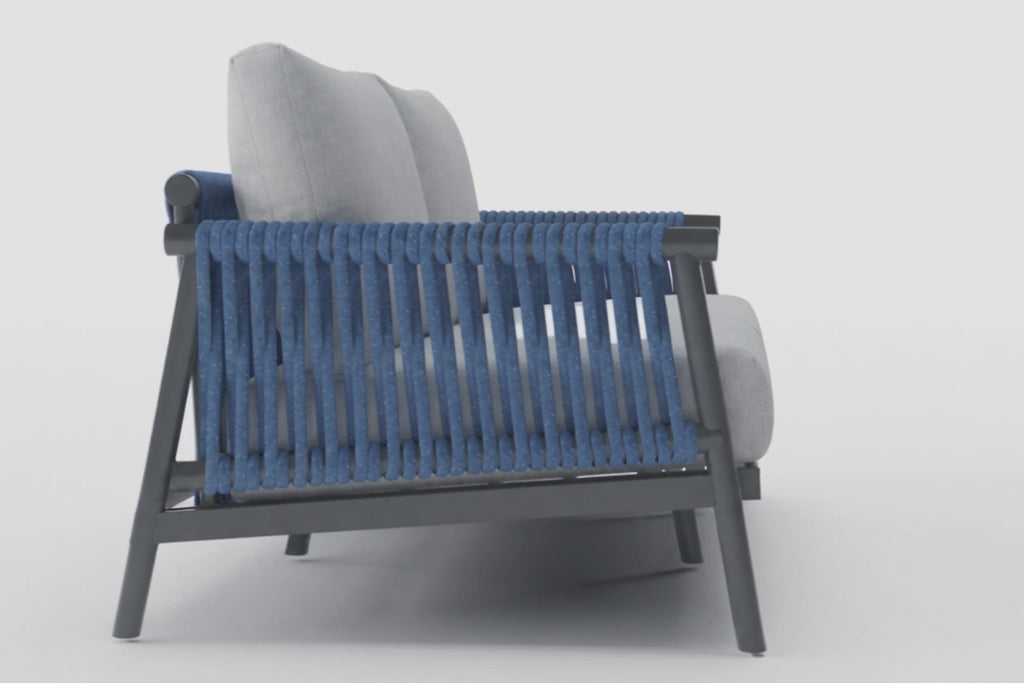 Avel Modern Aluminum Outdoor Patio Loveseat Sofa 360 Video