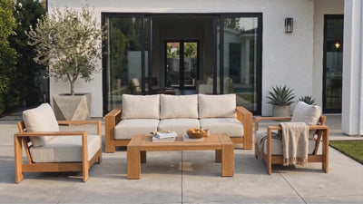 Ciela modern aluminum outdoor sofa set with cushions feature media