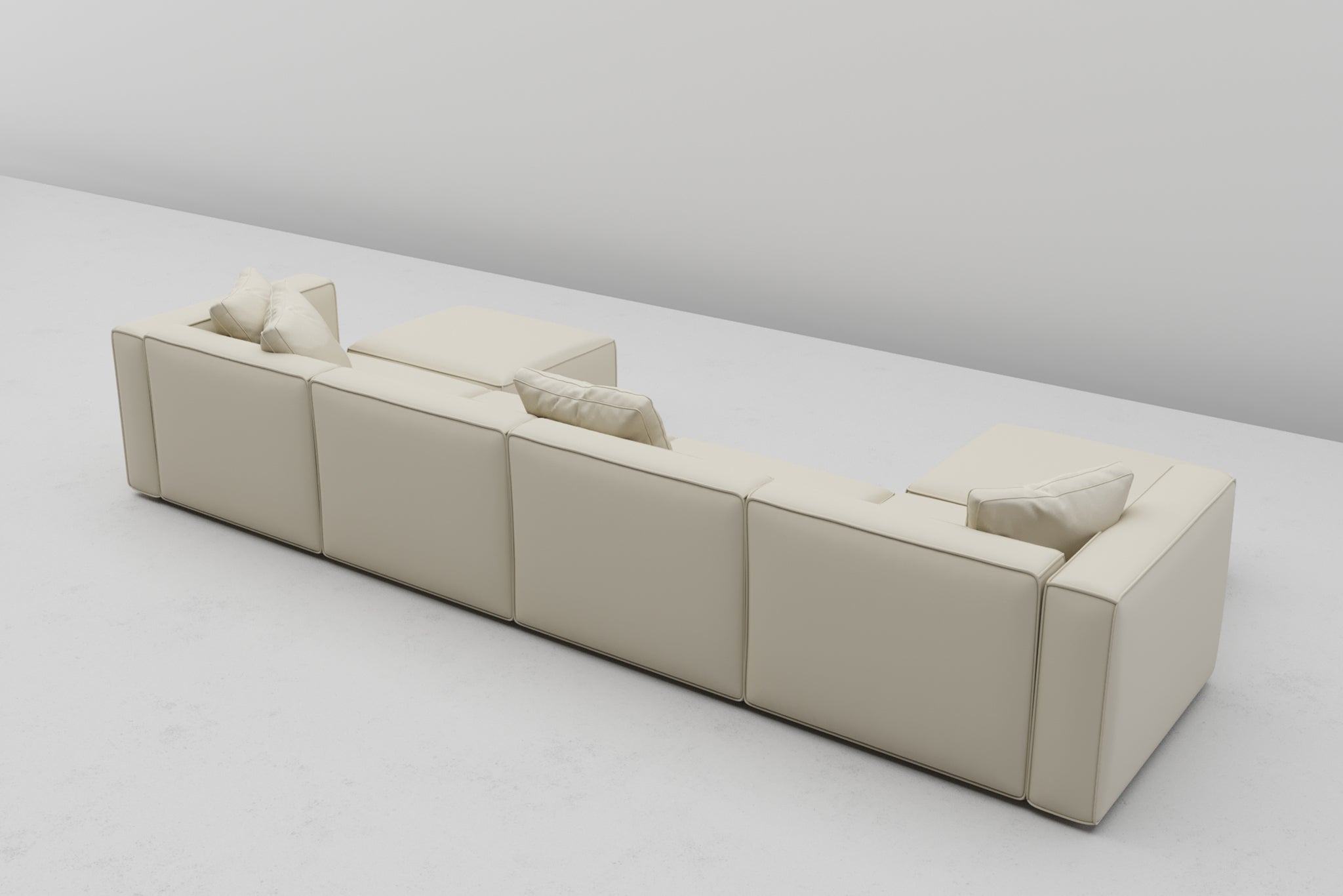 Acanva Luxury Modular Sectional Living Room Sofa Set, Modern Minimalist Style Couch With Ottoman And Chaise, U-Shape, Chenille Grey