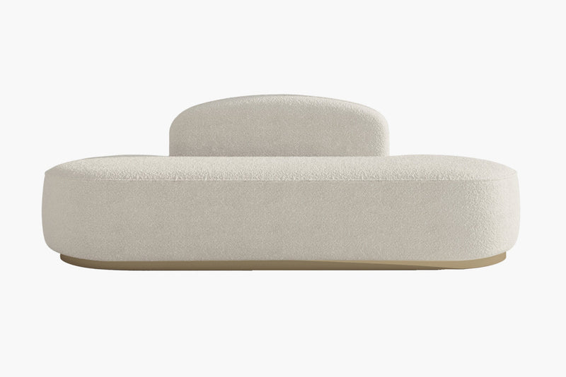 Rotondo Curved Armless Bench 3-Seater Couch Sofa by Acanva