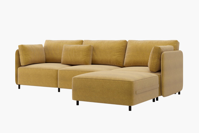 Fana Linen Modular Sofa Piece and Reversible Sectional by Acanva
