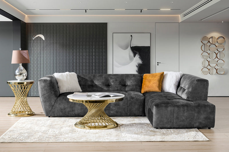 Velvet store sectional sofa