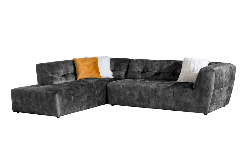 Madrid Velvet Tufted 2-Piece Sectional Sofa by Acanva