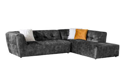 Madrid Velvet Tufted 2-Piece Sectional Sofa by Acanva