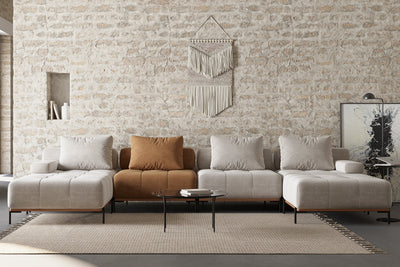 Nivala Suedette Modular Sofa Piece and Reversible Sectional by Acanva